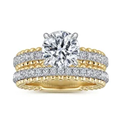 Hot Gabriel & Co. Addi - 14K White-Yellow Gold Round Diamond Engagement Ring