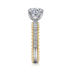 Hot Gabriel & Co. Addi - 14K White-Yellow Gold Round Diamond Engagement Ring