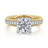 Hot Gabriel & Co. Addi - 14K White-Yellow Gold Round Diamond Engagement Ring