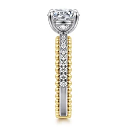 Hot Gabriel & Co. Addi - 14K White-Yellow Gold Round Diamond Engagement Ring