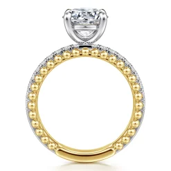 Hot Gabriel & Co. Addi - 14K White-Yellow Gold Round Diamond Engagement Ring