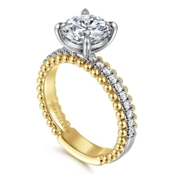 Hot Gabriel & Co. Addi - 14K White-Yellow Gold Round Diamond Engagement Ring