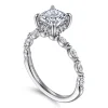 Gabriel & Co. Adeena - 14K White Gold Cushion Hidden Halo Diamond Engagement Ring