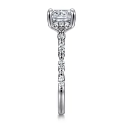 Gabriel & Co. Adeena - 14K White Gold Cushion Hidden Halo Diamond Engagement Ring