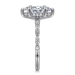 Sale Gabriel & Co. Adeena - 14K White Gold Marquise Shape Hidden Halo Diamond Engagement Ring