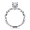 Clearance Gabriel & Co. Adeena - 14K White Gold Oval Hidden Halo Diamond Engagement Ring