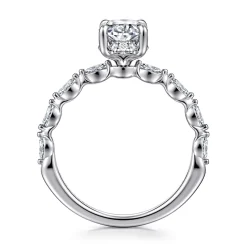 Clearance Gabriel & Co. Adeena - 14K White Gold Oval Hidden Halo Diamond Engagement Ring