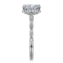 Clearance Gabriel & Co. Adeena - 14K White Gold Oval Hidden Halo Diamond Engagement Ring
