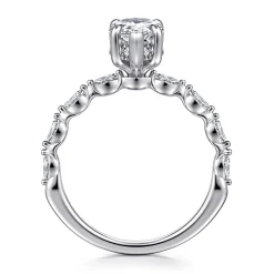 New Gabriel & Co. Adeena - 14K White Gold Pear Shape Hidden Halo Diamond Engagement Ring