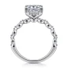 Hot Gabriel & Co. Adeena - 14K White Gold Princess Hidden Halo Diamond Engagement Ring
