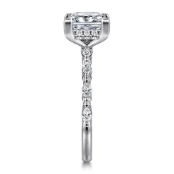Hot Gabriel & Co. Adeena - 14K White Gold Princess Hidden Halo Diamond Engagement Ring