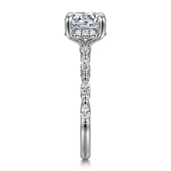 Sale Gabriel & Co. Adeena - 14K White Gold Round Hidden Halo Diamond Engagement Ring