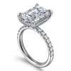 Discount Gabriel & Co. Adela - 14K White Gold Emerald Cut Hidden Halo Diamond Engagement Ring