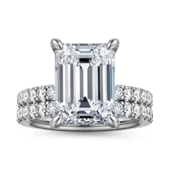 Discount Gabriel & Co. Adela - 14K White Gold Emerald Cut Hidden Halo Diamond Engagement Ring