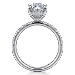 Best Gabriel & Co. Adela - 14K White Gold Marquise Shape Hidden Halo Diamond Engagement Ring