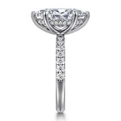 Best Gabriel & Co. Adela - 14K White Gold Marquise Shape Hidden Halo Diamond Engagement Ring