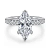Clearance Gabriel & Co. Adela - 14K White Gold Marquise Shape Hidden Halo Diamond Engagement Ring