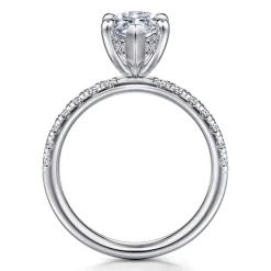 Clearance Gabriel & Co. Adela - 14K White Gold Marquise Shape Hidden Halo Diamond Engagement Ring