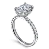 Discount Gabriel & Co. Adela - 14K White Gold Oval Hidden Halo Diamond Engagement Ring