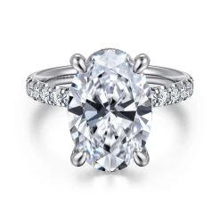Gabriel & Co. Adela - 14K White Gold Oval Hidden Halo Diamond Engagement Ring