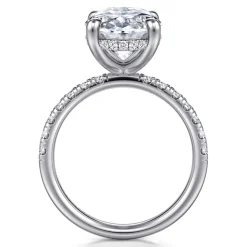 Gabriel & Co. Adela - 14K White Gold Oval Hidden Halo Diamond Engagement Ring