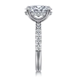 Gabriel & Co. Adela - 14K White Gold Oval Hidden Halo Diamond Engagement Ring