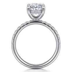 Gabriel & Co. Adela - 14K White Gold Oval Hidden Halo Diamond Engagement Ring