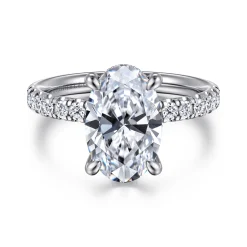 Gabriel & Co. Adela - 14K White Gold Oval Hidden Halo Diamond Engagement Ring