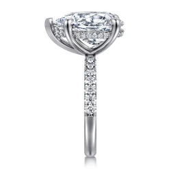 Discount Gabriel & Co. Adela - 14K White Gold Pear Shape Hidden Halo Diamond Engagement Ring