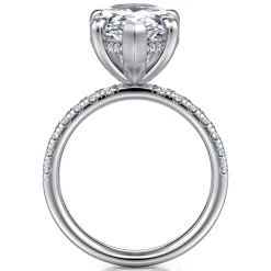 Discount Gabriel & Co. Adela - 14K White Gold Pear Shape Hidden Halo Diamond Engagement Ring