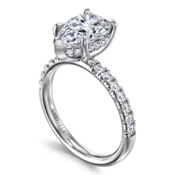 Gabriel & Co. Adela - 14K White Gold Pear Shape Hidden Halo Diamond Engagement Ring