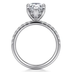 Outlet Gabriel & Co. Adela - 14K White Gold Pear Shape Hidden Halo Diamond Engagement Ring