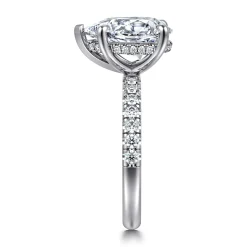 Outlet Gabriel & Co. Adela - 14K White Gold Pear Shape Hidden Halo Diamond Engagement Ring