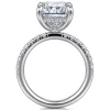 Hot Gabriel & Co. Adela - 14K White Gold Radiant Cut Hidden Halo Diamond Engagement Ring