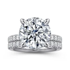 Best Gabriel & Co. Adela - 14K White Gold Round Hidden Halo Diamond Engagement Ring