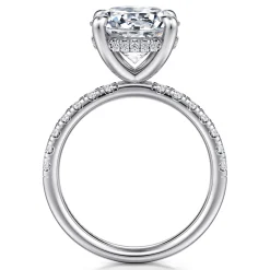 Outlet Gabriel & Co. Adela - 14K White Gold Round Hidden Halo Diamond Engagement Ring