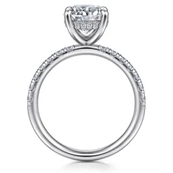 Gabriel & Co. Adela - 14K White Gold Round Hidden Halo Diamond Engagement Ring