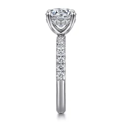 Gabriel & Co. Adela - 14K White Gold Round Hidden Halo Diamond Engagement Ring