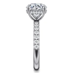 Gabriel & Co. Adela - 14K White Gold Round Hidden Halo Diamond Engagement Ring