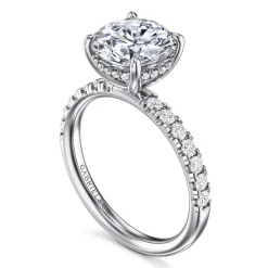 Gabriel & Co. Adela - 14K White Gold Round Hidden Halo Diamond Engagement Ring