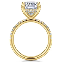 New Gabriel & Co. Adela - 14K Yellow Gold Elongated Cushion Hidden Halo Diamond Engagement Ring