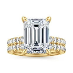 Clearance Gabriel & Co. Adela - 14K Yellow Gold Emerald Cut Hidden Halo Diamond Engagement Ring
