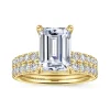 Clearance Gabriel & Co. Adela - 14K Yellow Gold Emerald Cut Hidden Halo Diamond Engagement Ring