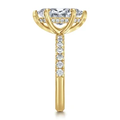 Clearance Gabriel & Co. Adela - 14K Yellow Gold Marquise Shape Hidden Halo Diamond Engagement Ring