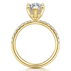 Clearance Gabriel & Co. Adela - 14K Yellow Gold Marquise Shape Hidden Halo Diamond Engagement Ring