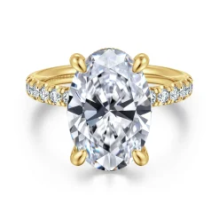 Gabriel & Co. Adela - 14K Yellow Gold Oval Hidden Halo Diamond Engagement Ring