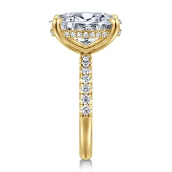 Gabriel & Co. Adela - 14K Yellow Gold Oval Hidden Halo Diamond Engagement Ring