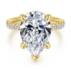 Online Gabriel & Co. Adela - 14K Yellow Gold Pear Shape Hidden Halo Diamond Engagement Ring