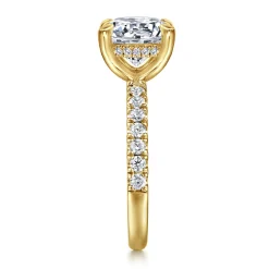 Online Gabriel & Co. Adela - 14K Yellow Gold Round Hidden Halo Diamond Engagement Ring