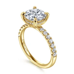 Online Gabriel & Co. Adela - 14K Yellow Gold Round Hidden Halo Diamond Engagement Ring